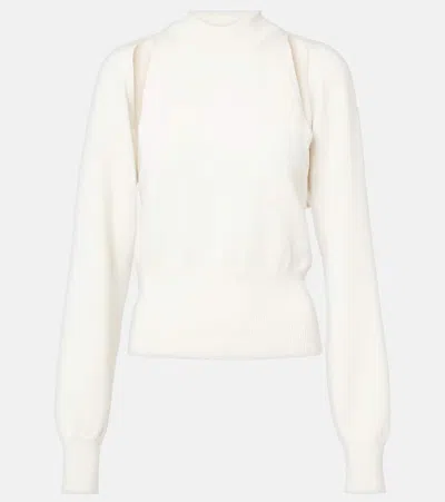 Alaïa Cutout Wool Sweater In White