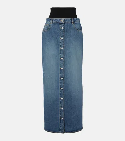 ALAÏA ALAÏA DENIM MAXI SKIRT