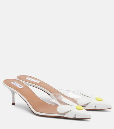 Alaïa Bloom Floral Mules In White