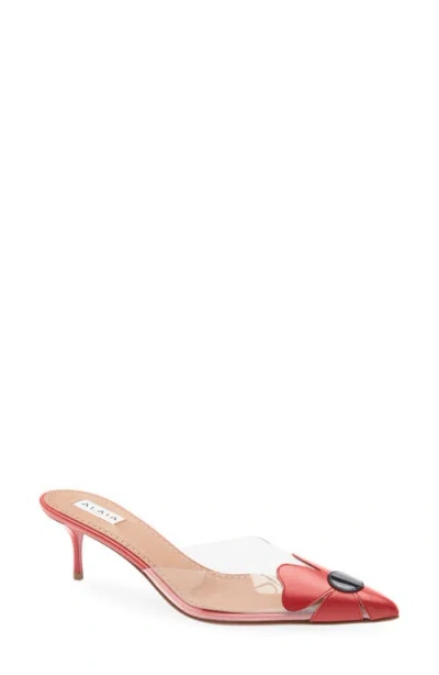 Alaïa Bloom Kitten Heel Mule In Orange