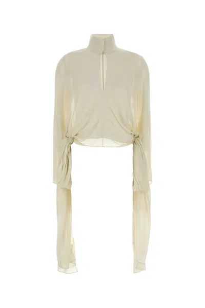 Alaïa Alaia Cream Crepe Blouse In Neutral