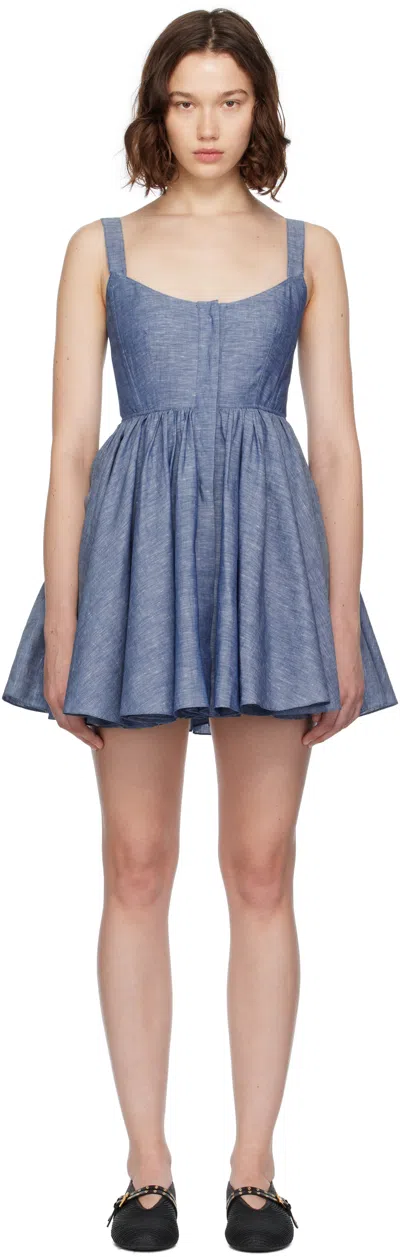 Alaïa Blue Chambray Skater Minidress