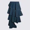 Alaïa Alaia Spiral Skirt In Denim In Blue