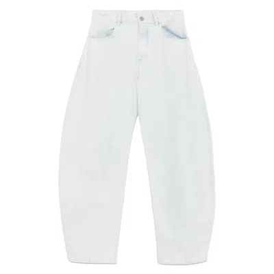 Alaïa Blue Denim - Straight-leg Jeans Women In White