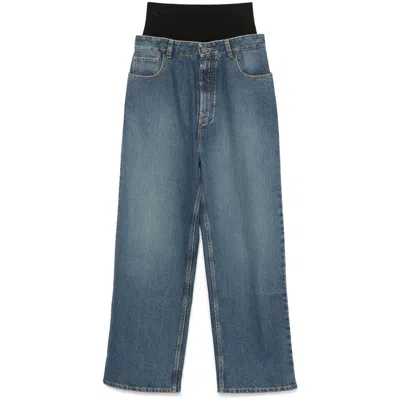 ALAÏA ALAÏA BLUE DENIM - TAPERED JEANS WOMEN