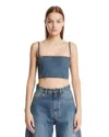 Alaïa Denim Bustier Top In Blue