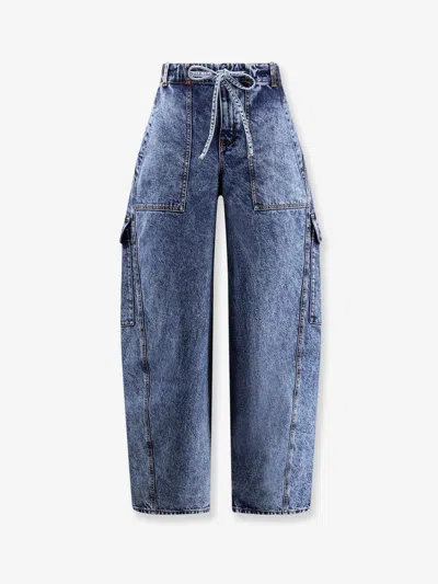 Alaïa Blue Denim Cargo Jeans