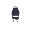 Alaïa Blue Denim Cotton Halterneck Top In Blue