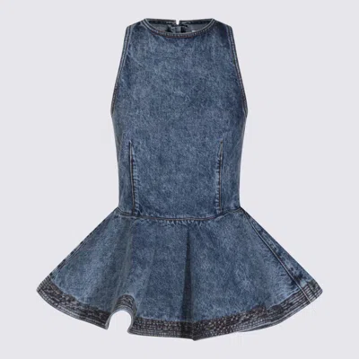 Alaïa Blue Denim Cotton Top