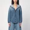 Alaïa Hooded Denim Top In Blue