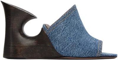 Alaïa Blue 'la Sculpture' Mules In 507 Jeans Blue