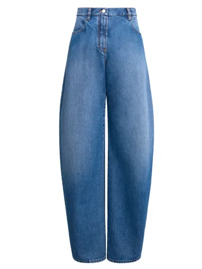 ALAÏA BLUE LOW RISE ROUND JEANS
