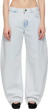 Alaïa Blue Low Waist Round Jeans In Blue