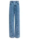 Alaïa Twisted Low Waist Denim Pants In Blue
