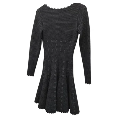 Pre-owned Alaïa Alaia Blue Ottanio Long Sleeves Wool And Viscose Dress Size It40