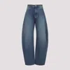 Alaïa Alaia Rounded Blue Jeans With Faded Effect Women In Blue