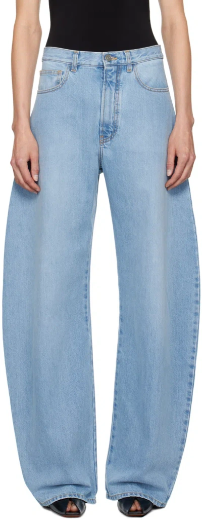 Alaïa Blue Round Jeans In 508 - Bleu Clair