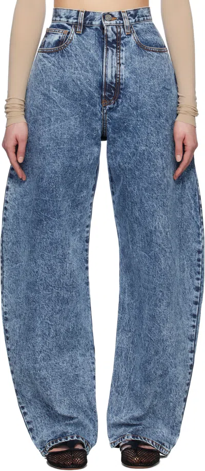 Alaïa Blue High Waisted Round Jeans