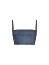 Alaïa Cropped Denim Top With Structured Silhouette