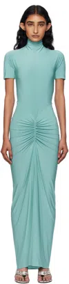 Alaïa Blue Soft Jersey Maxi Dress In Blue