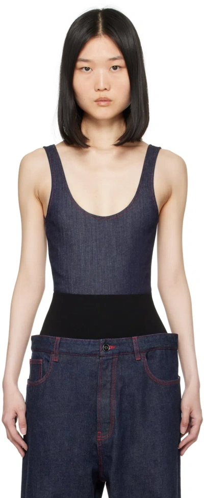 ALAÏA BLUE TANK DENIM BODYSUIT