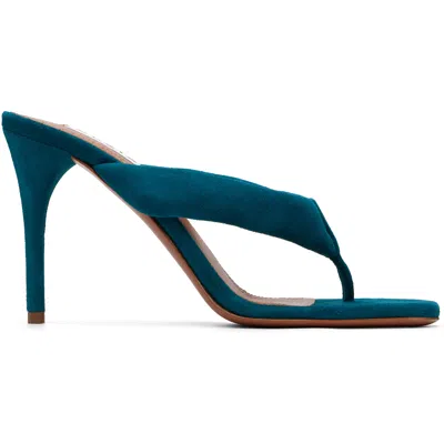 Alaïa Blue Thong Mule Heeled Sandals