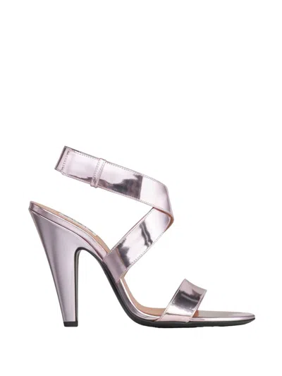 Alaïa Sandals Cone Heel 110 Mirrored Leather In Purple