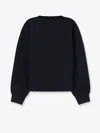 Alaïa Boatneck Cotton Sweatshirt In Black