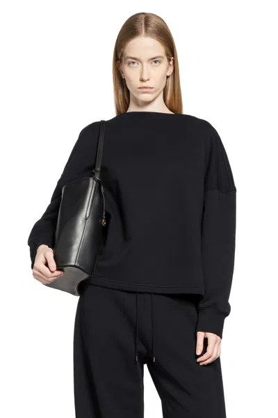 Alaïa Boatneck Fleece Sweatshirt In Black