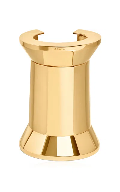 Alaïa Bobine Brass Cuff In Gold