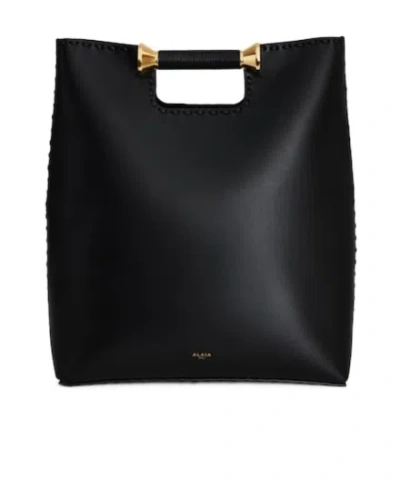 Alaïa Bobine Logo Handbag In Black