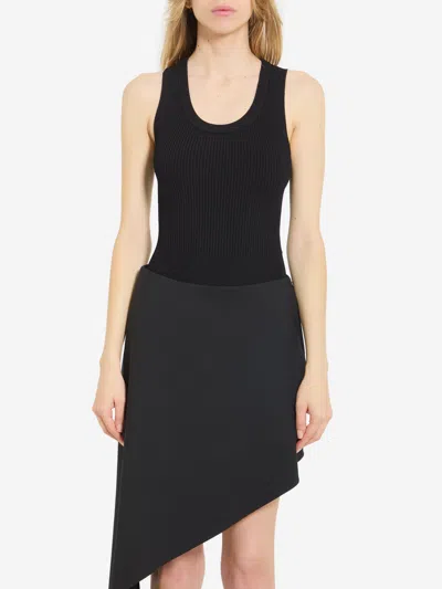 Alaïa Rib Knit Tank Top In Black