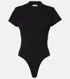 Alaïa Logo-embroidered Bodysuit T-shirt In Schwarz