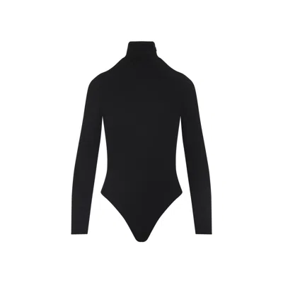 Alaïa Open-back Jersey Bodysuit In Black