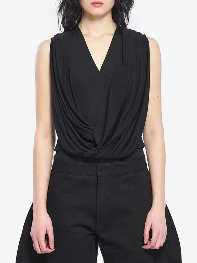 Alaïa Hooded Bodysuit In Black