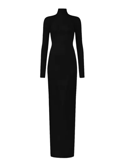 Alaïa Body Conscious Jersey Dress In Black