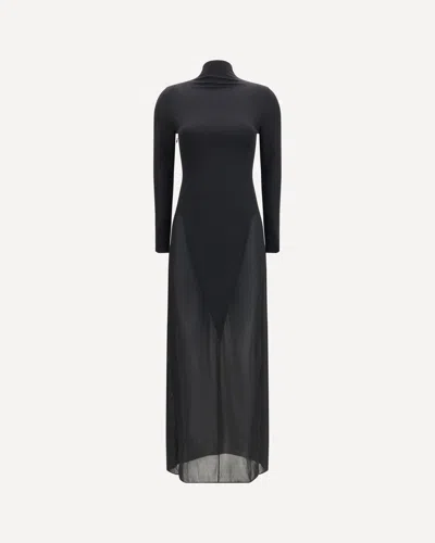 Alaïa Body Conscious Jersey Dress In Blue