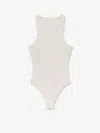 Alaïa Halter Cotton And Viscose Bodysuit In Neutral