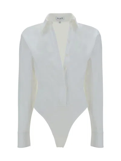 Alaïa Body Shirt In Blanc
