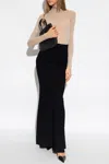Alaïa Semi-sheer Turtleneck Bodysuit In Beige