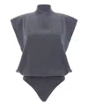 Alaïa Square Bodysuit In Grey