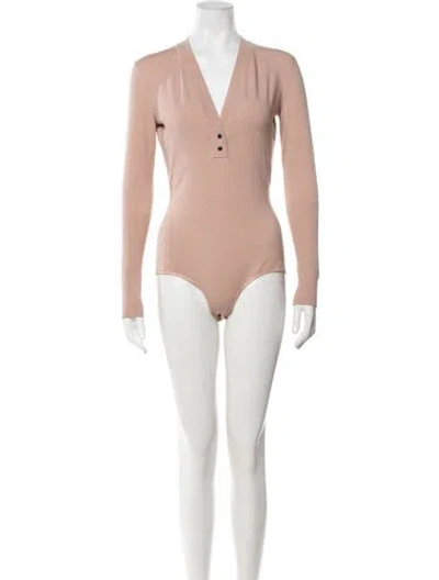 Pre-owned Alaïa Bodysuit Wool Bodysuit W/ Tags In Neutrals