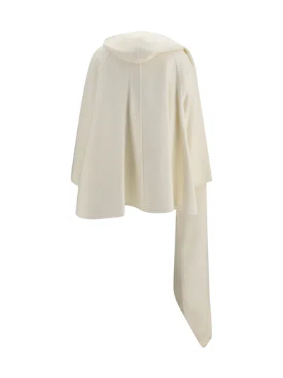 Alaïa Boiled Wool With Integrated Scarf Coat In Multi