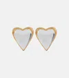 Alaïa Bombe Heart Embellished Earrings In Transparent