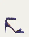 Alaïa Bombe Stud Suede Ankle-wrap High-heel Sandals In Ultraviolet