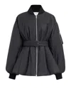 Alaïa Womens Belted Padded Shell Bomber Jacket Noir Alaia In Noir Alaia
