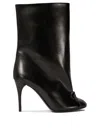 Alaïa Low Black Leather Boots In Black