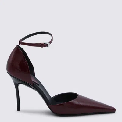Alaïa Bordeaux Leather Dorsay 90 Pumps In Burgundy