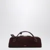 Alaïa Bordeaux Suede Le Teckel Clutch In Red
