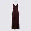Alaïa Burgundy Jersey Long Cross Dress